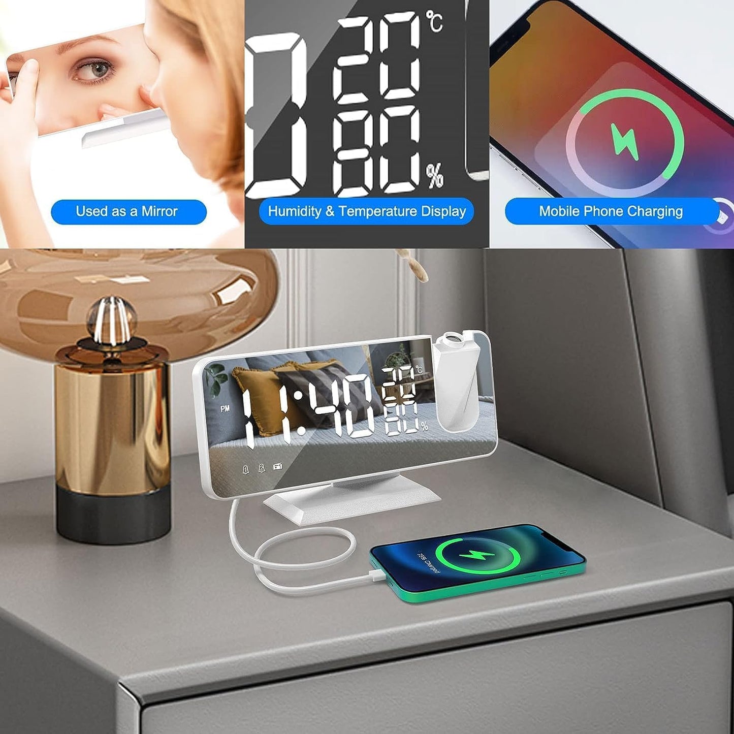 Accessible Projection Clock (180°) | NDIS Mobility & Routine Aid