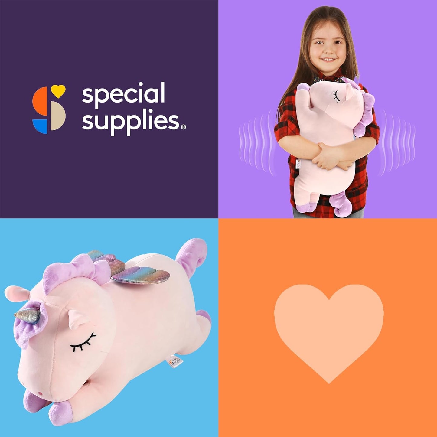 Unicorn Vibrating Pillow (Textured) | NDIS Kids Sensory Aid
