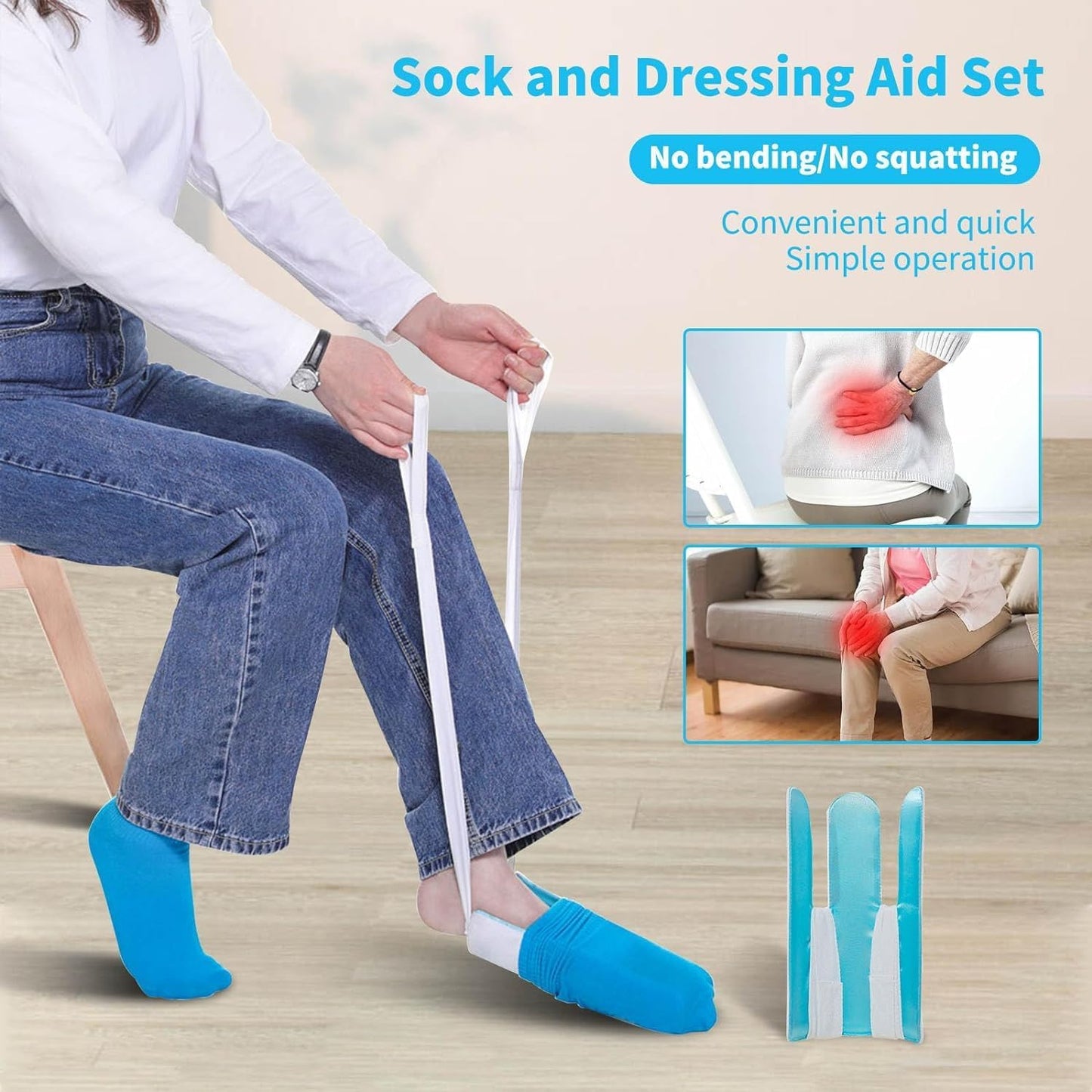 Sock Aid & Long Handle Shoe Horn Kit | NDIS Dressing Aid