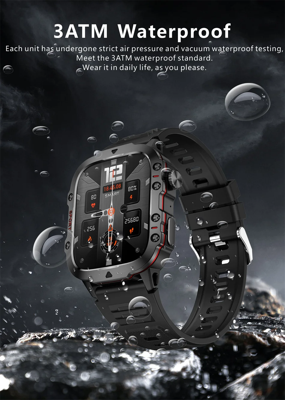 Rugged Health Fitness Smartwatch – Advanced Fitness and Lifestyle Companion