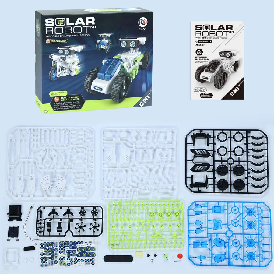 Puzzle Toys Solar Powered Robots - Children's Assembly Blocks with Black Technology for Scientific Enlightenment
