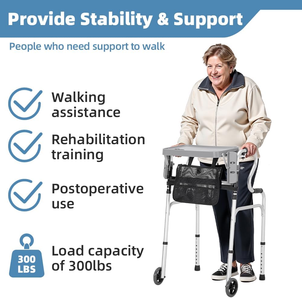 Foldable Walker with Tray | NDIS Mobility & Transfer Aid