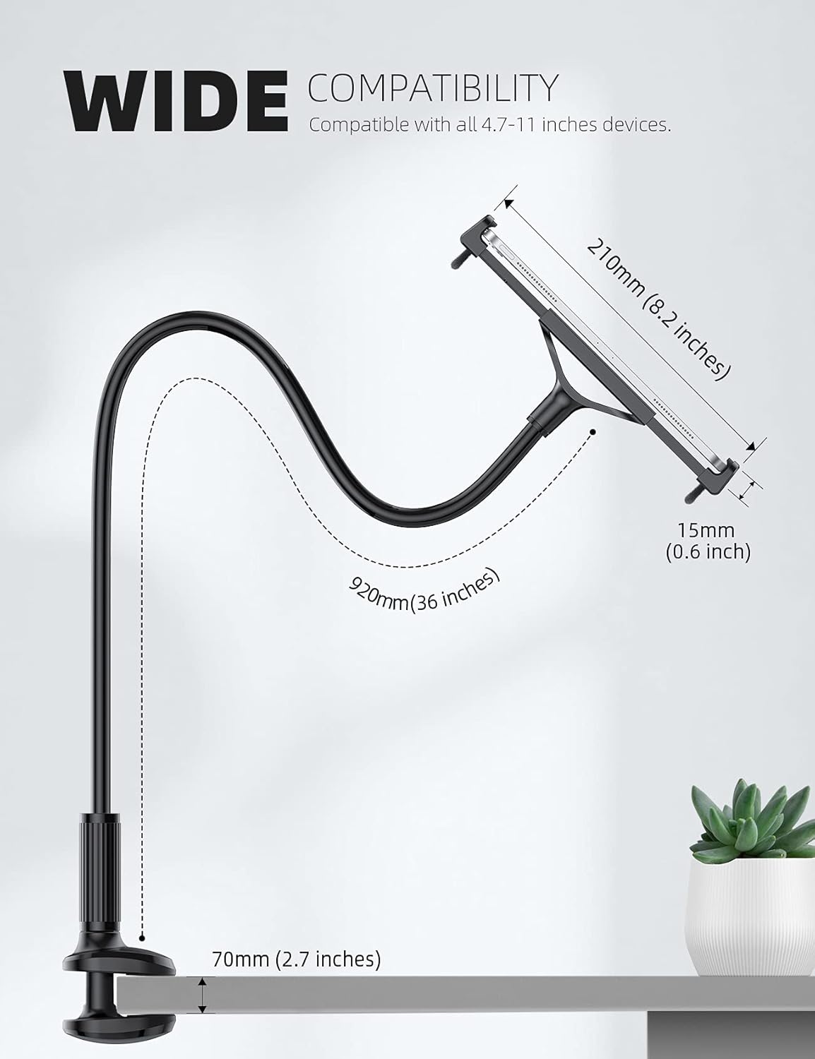 Flexible Gooseneck Tablet Stand Mount | NDIS Hands-Free Assist Aid