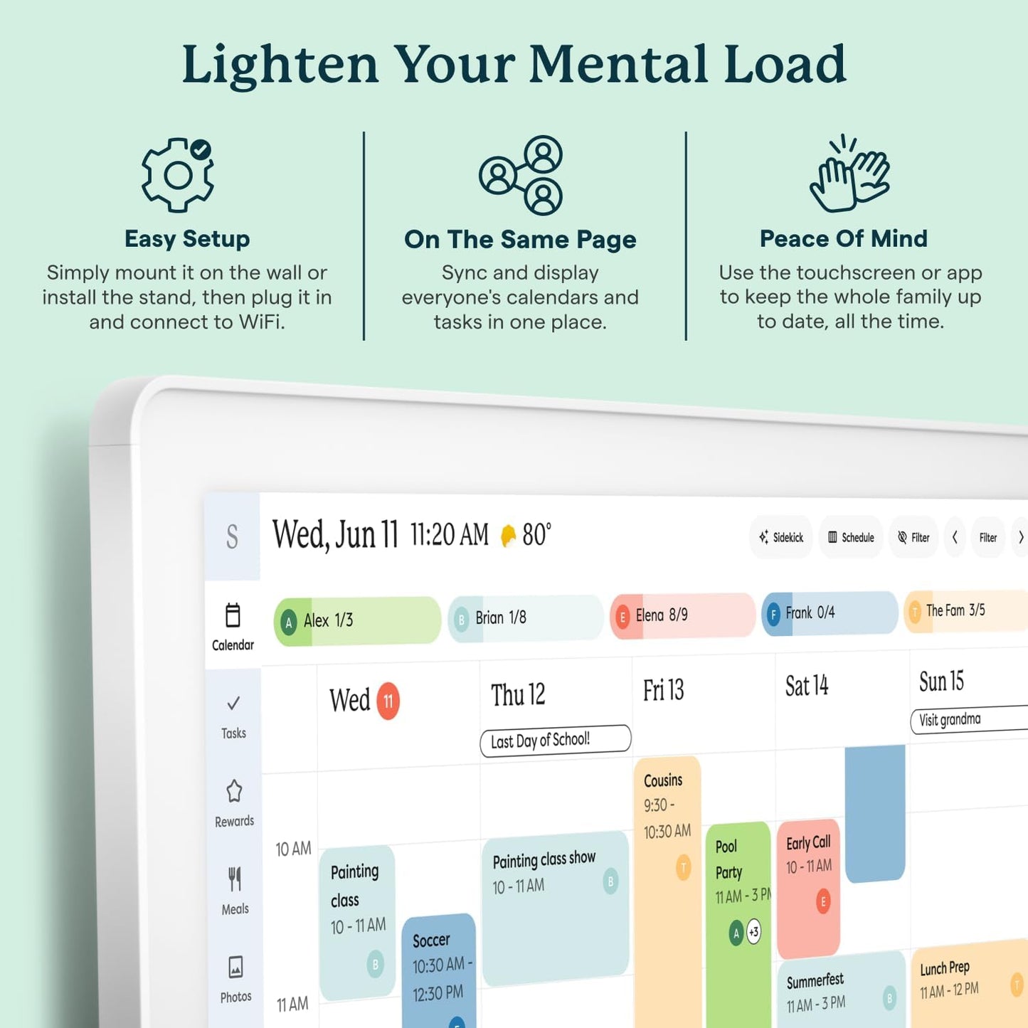 Skylight Calendar Max 27" | NDIS Visual Routine & Chore Hub