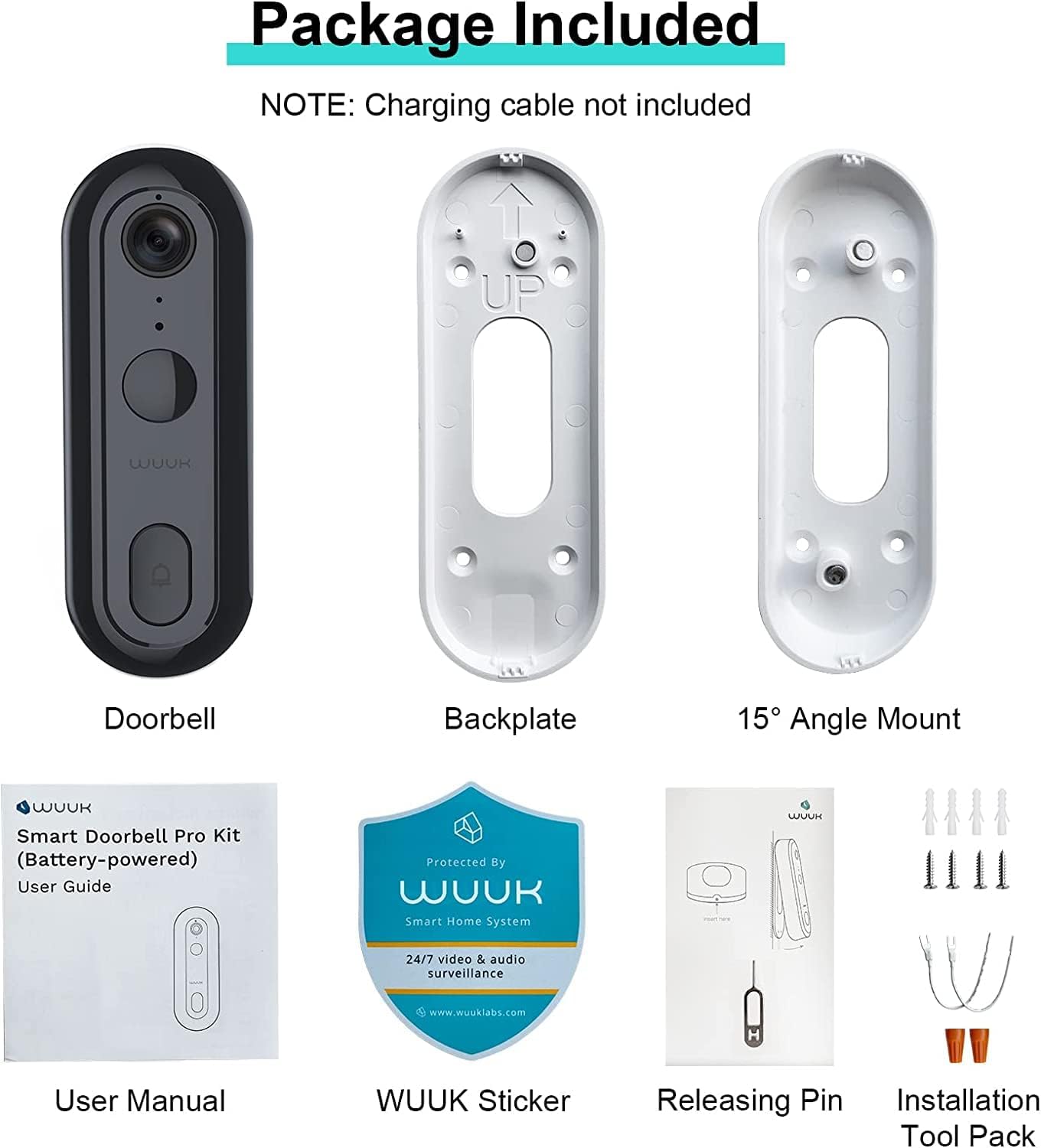 WUUK Y0210 2K Add-On Video Doorbell, Requires Base | NDIS Home Access Aid