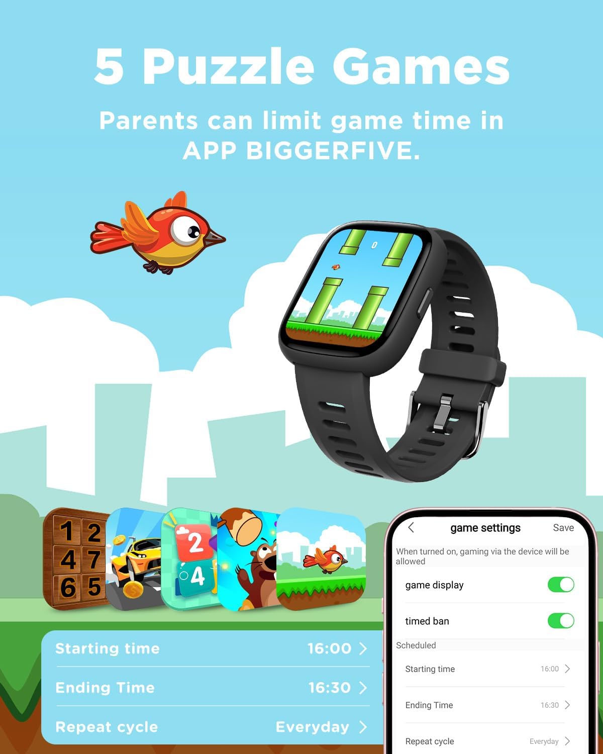 Kids 1.8" Touchscreen Smartwatch | NDIS Routine & Prompting Aid