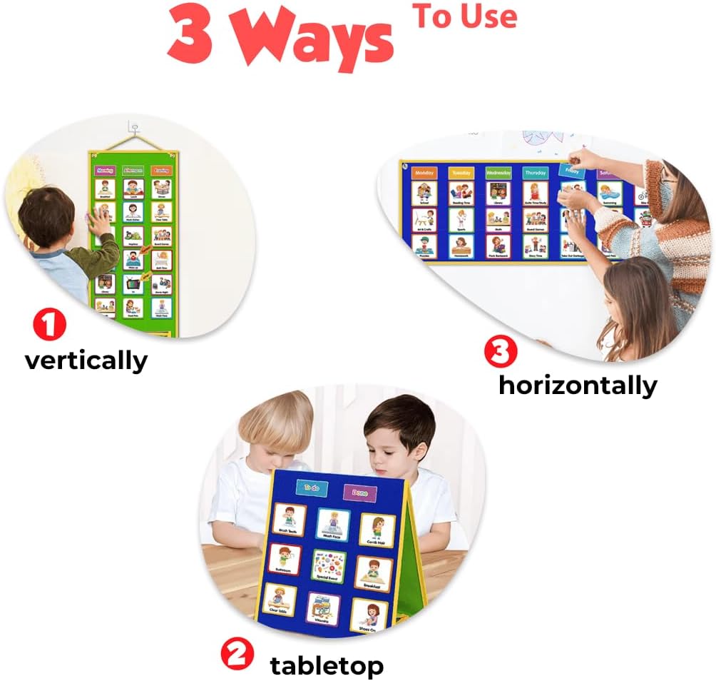 Visual Schedule Pocket Chart (105 Cards) | NDIS Routine Support