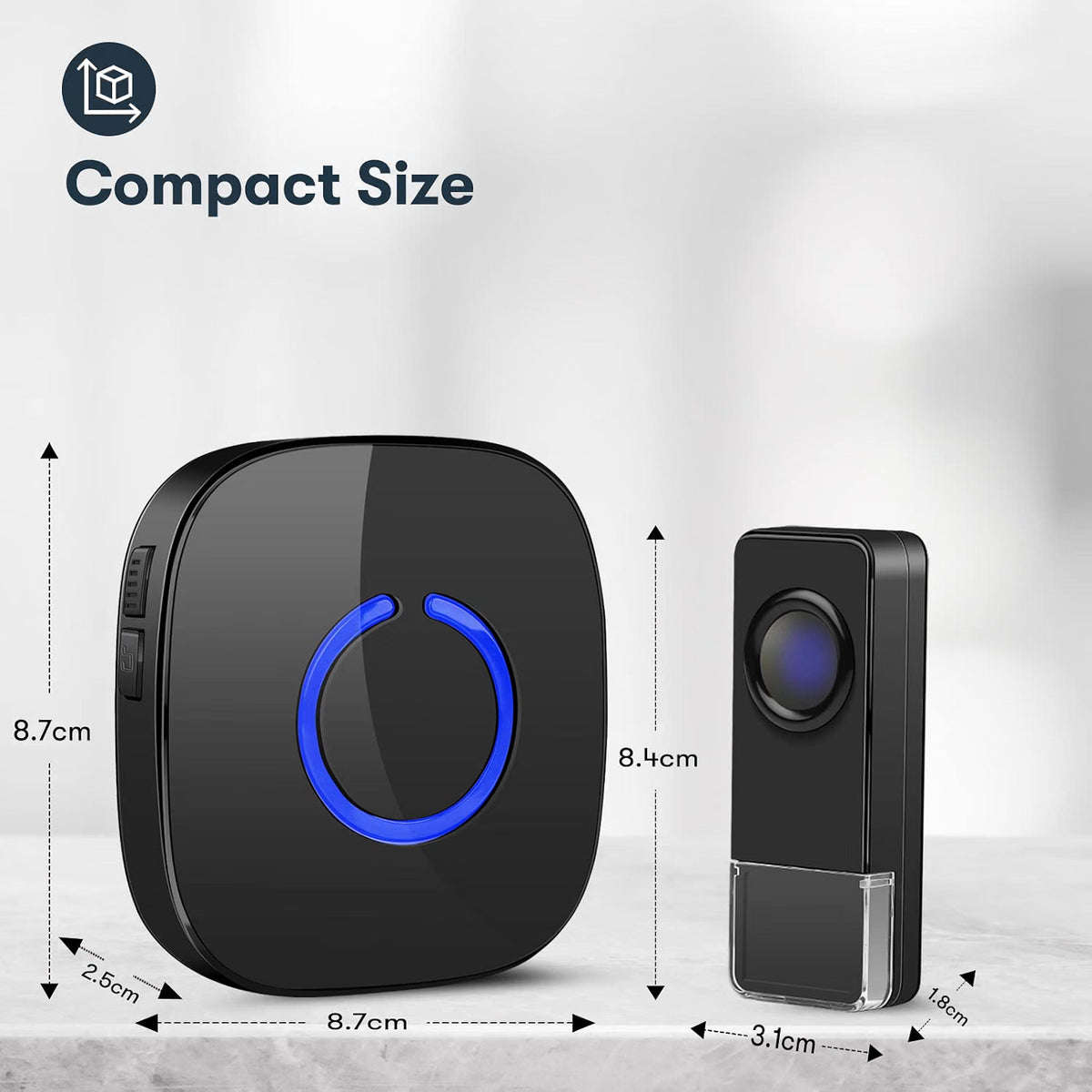 Wireless Flashing Doorbell with 2 Plugin Receivers | NDIS Alert Aid