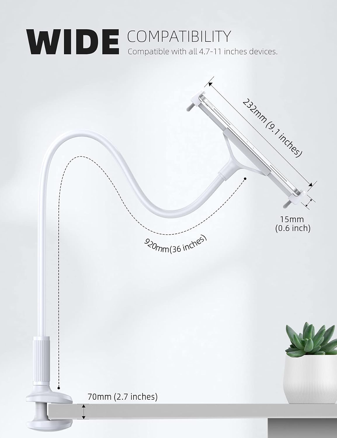 Flexible Gooseneck Tablet Stand Mount | NDIS Hands-Free Assist Aid