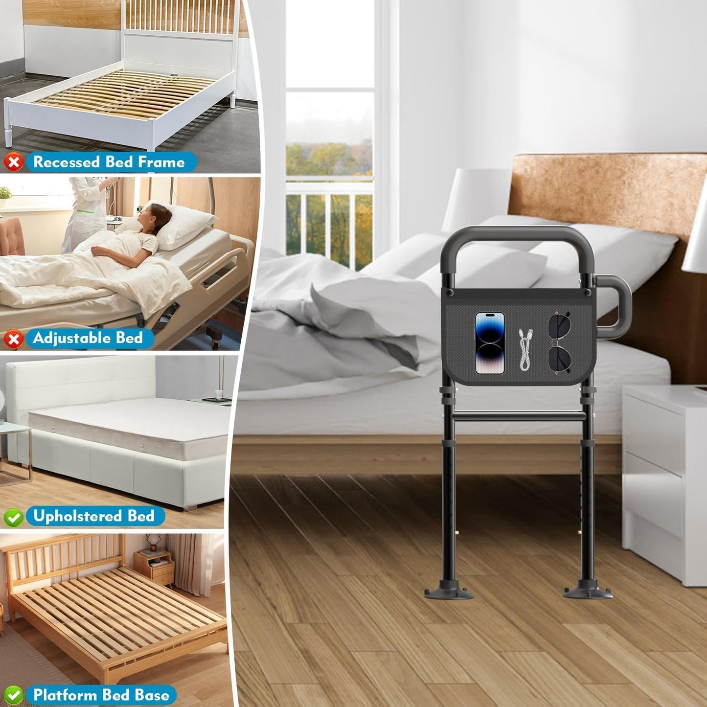 Telfun Adjustable Bed Rail | NDIS Fall Prevention & Transfer Aid
