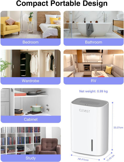 CLEVAST Mini Dehumidifier | NDIS Home Health & Safety Aid