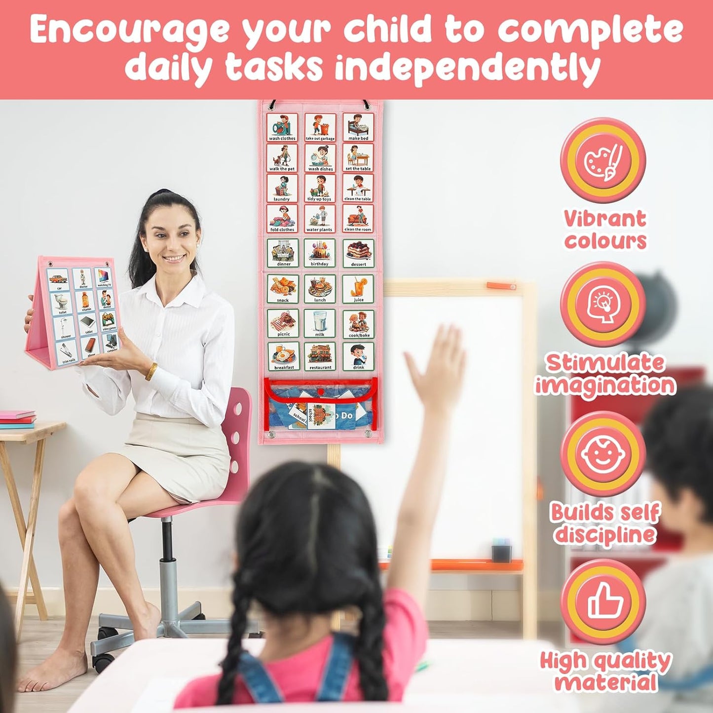 96-Card Visual Daily Routine Board | NDIS Communication Aid