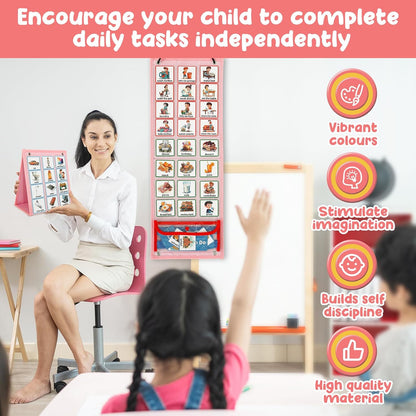 96-Card Visual Daily Routine Board | NDIS Communication Aid