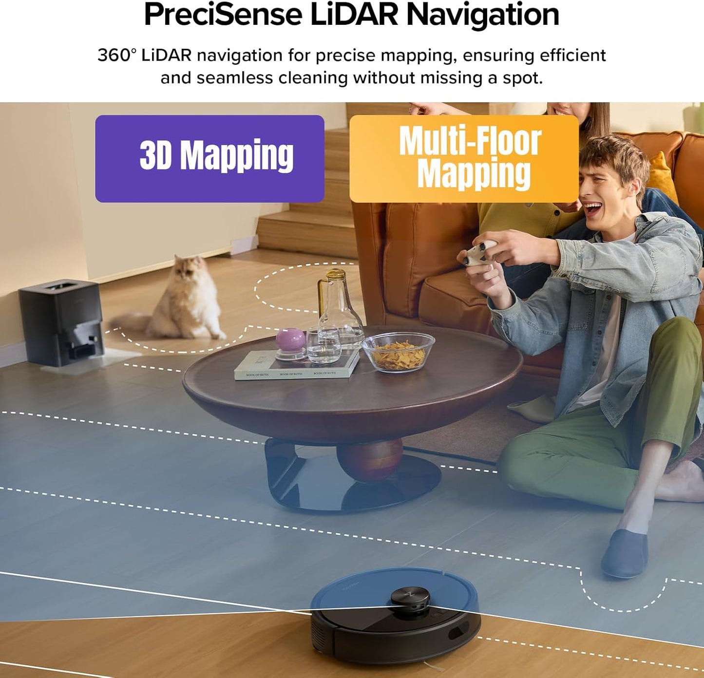 Self-Emptying Robot Vacuum & Mop | Fatigue Management Support