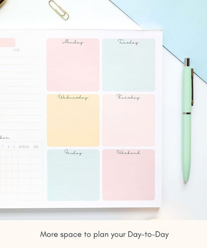 Weekly Planner Tear-Off Pad – 52-Week Undated Productivity Notepad