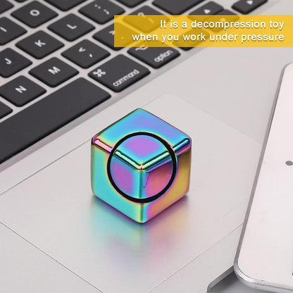 Metal Fidget Cube Spinner 4-in-1 Sensory Tool (Rainbow) | NDIS Focus Aid