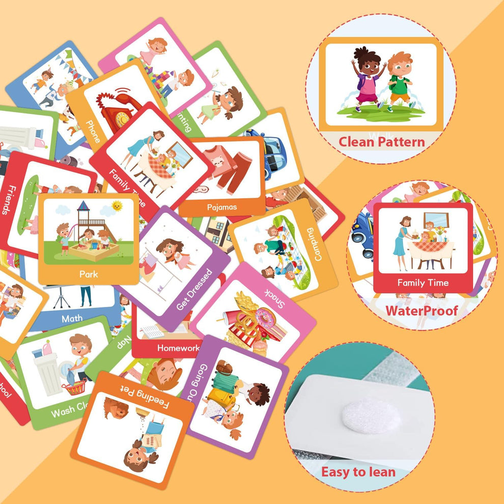 Visual Daily Schedule & Communication Kit (72 Pcs) | NDIS Routine Aid