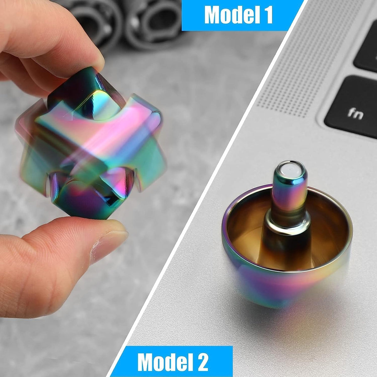 Metal Fidget Cube Spinner 4-in-1 Sensory Tool (Rainbow) | NDIS Focus Aid