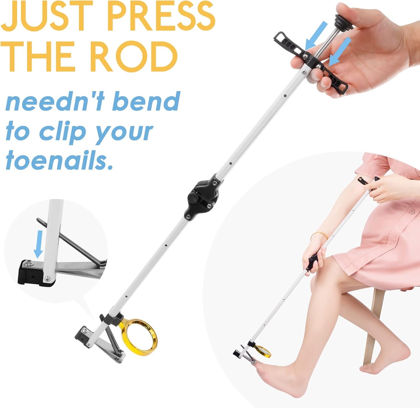 Long Handled Toenail Clipper & Magnifier | NDIS Grooming Aid