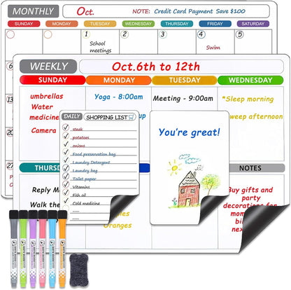 Magnetic Dry Erase Calendar & Planner Set | NDIS Visual Schedule