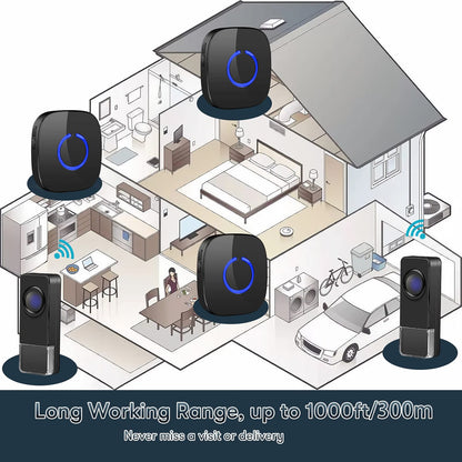 Wireless Flashing Doorbell with 2 Plugin Receivers | NDIS Alert Aid