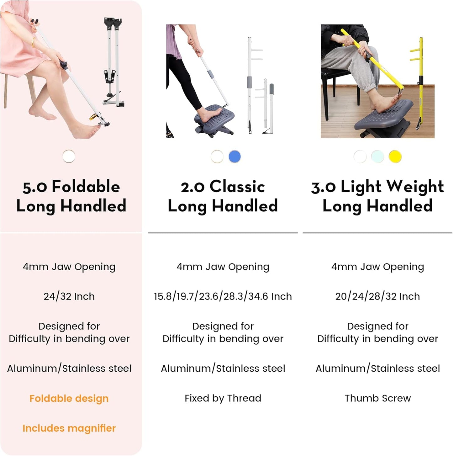 Long Handled Toenail Clipper & Magnifier | NDIS Grooming Aid