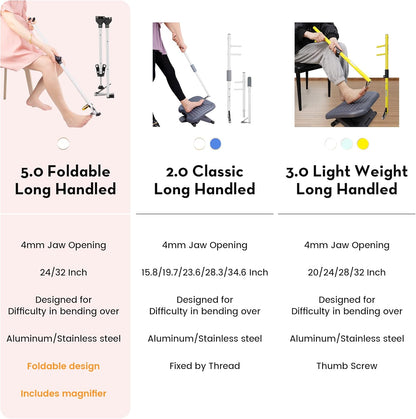Long Handled Toenail Clipper & Magnifier | NDIS Grooming Aid