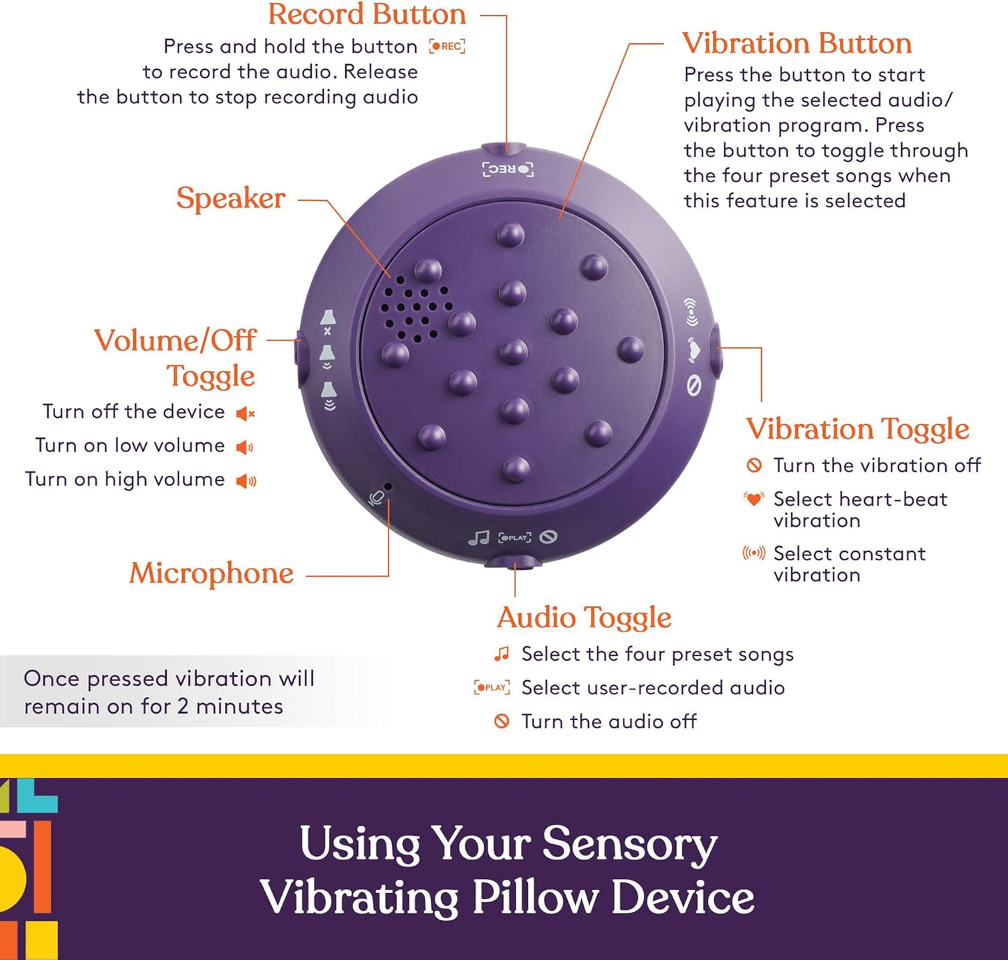 Unicorn Vibrating Pillow (Textured) | NDIS Kids Sensory Aid