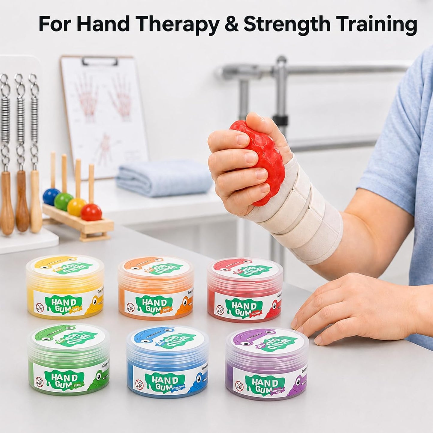 Therapy Putty Hand Rehab Kit (6 Resistance Levels) | NDIS Sensory Aid