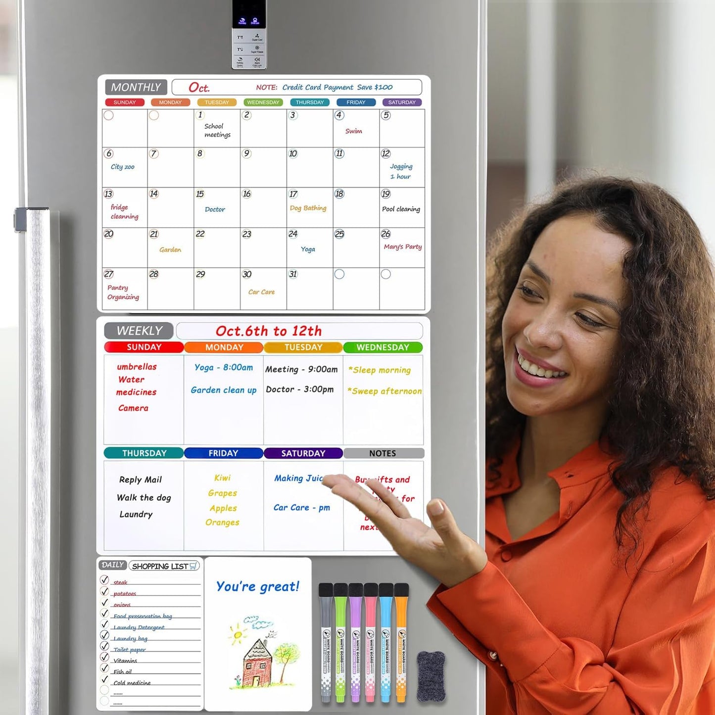 Magnetic Dry Erase Calendar & Planner Set | NDIS Visual Schedule