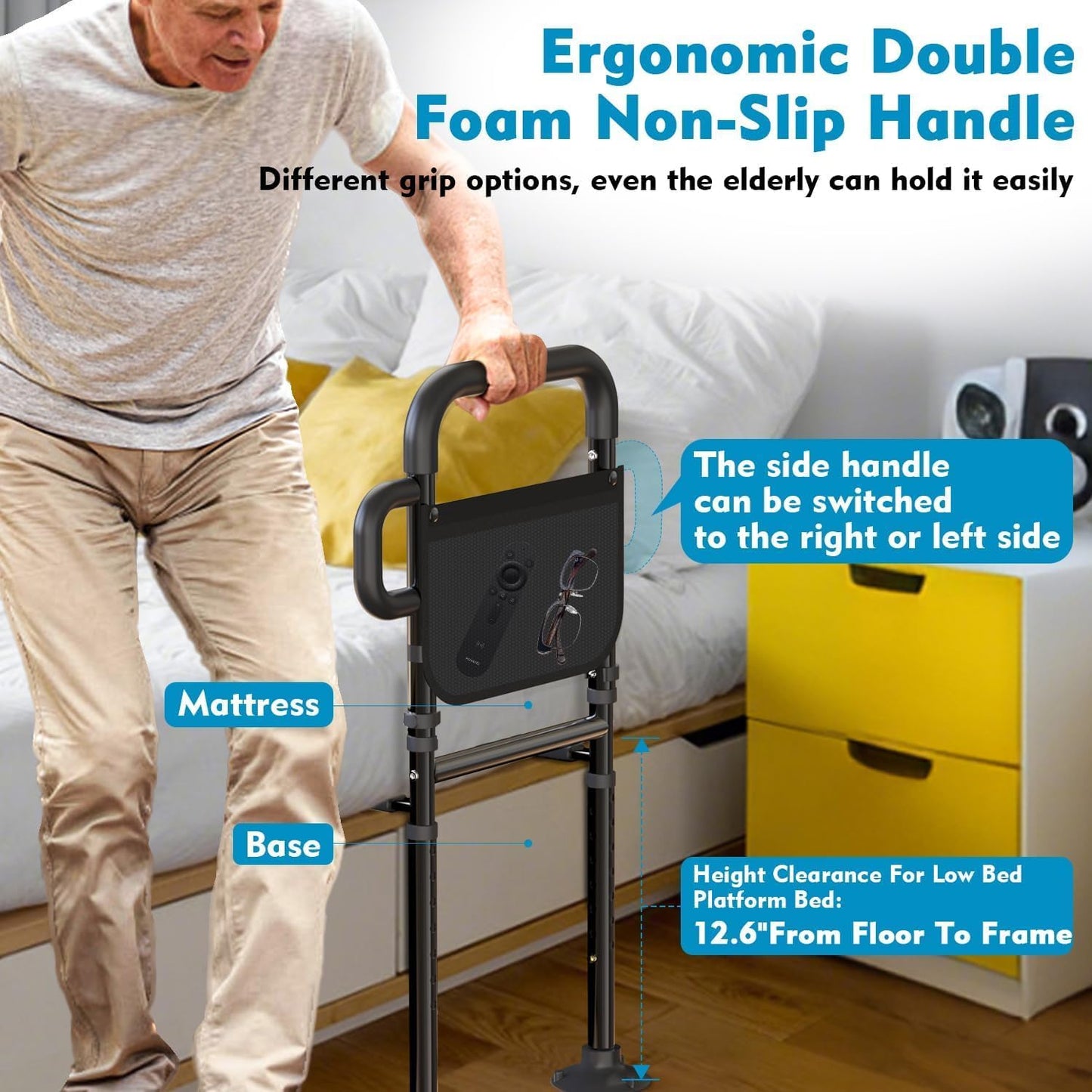 Telfun Adjustable Bed Rail | NDIS Fall Prevention & Transfer Aid