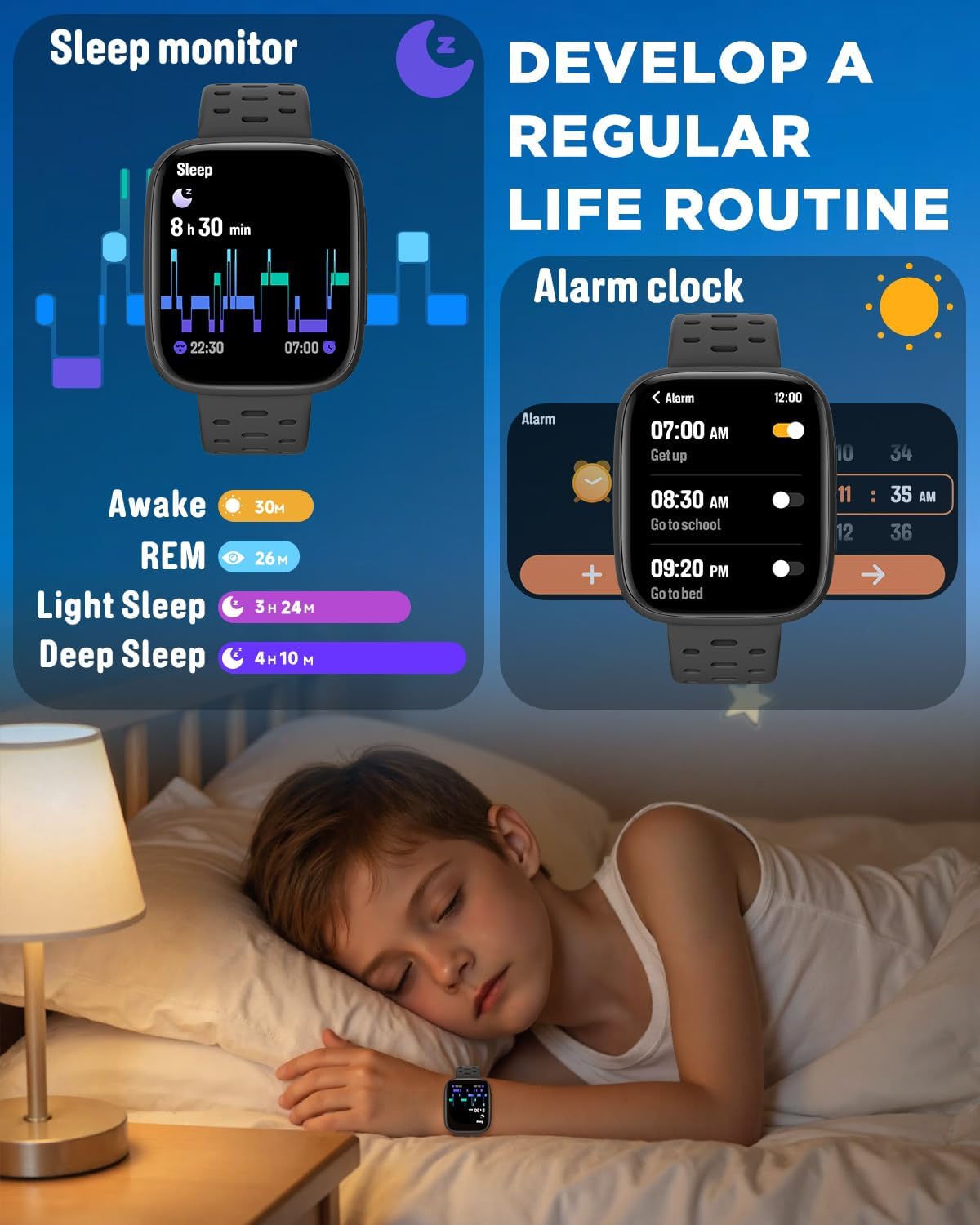 Kids 1.8" AMOLED Smartwatch | NDIS Routine & Prompting Aid
