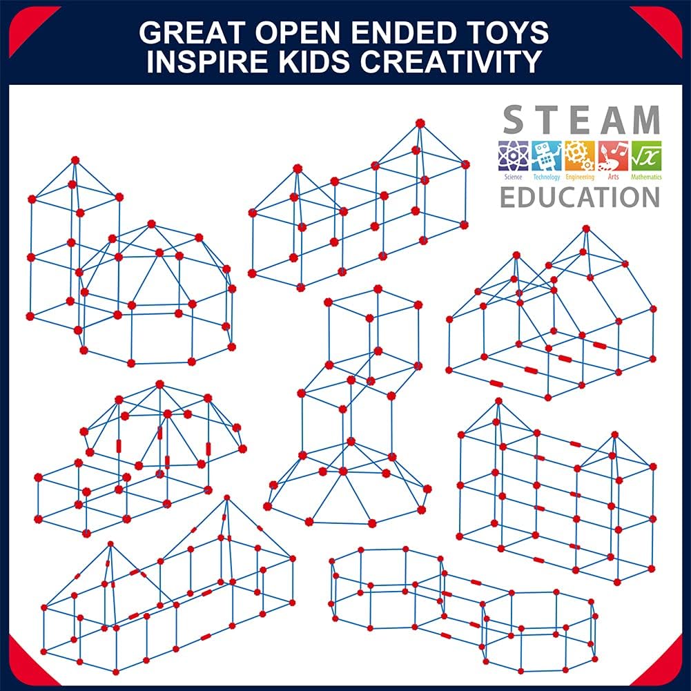 OleFun 140pc Sensory Fort Building Kit | NDIS Den Aid