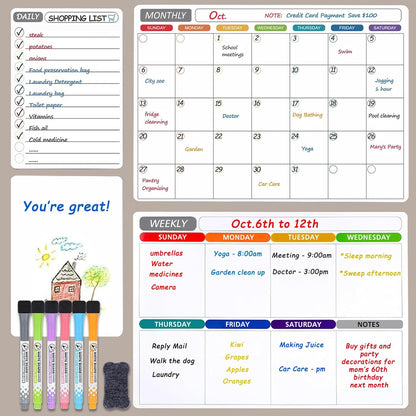 Magnetic Dry Erase Calendar & Planner Set | NDIS Visual Schedule