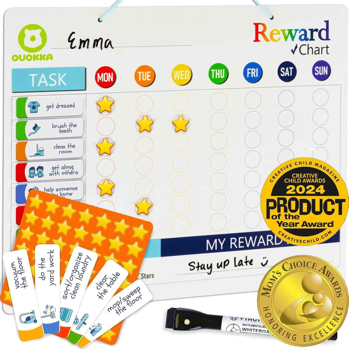Magnetic Visual Routine & Chore Reward Chart (186 Magnets) | NDIS Daily Living Aid