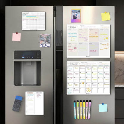 Magnetic Dry Erase Calendar & Habit Tracker 4-Pack | NDIS Visual Schedule