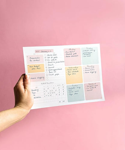 Weekly Planner Tear-Off Pad – 52-Week Undated Productivity Notepad