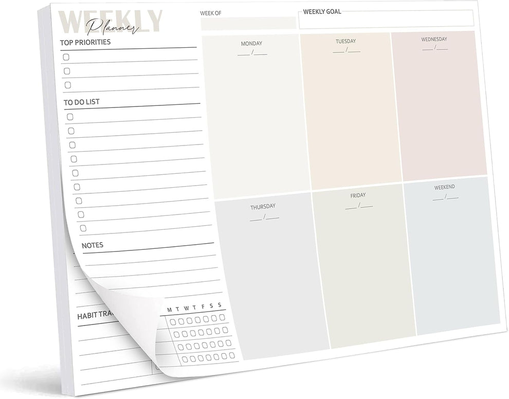 Undated Weekly Planner Pad (Colour Coded) | NDIS Visual Schedule