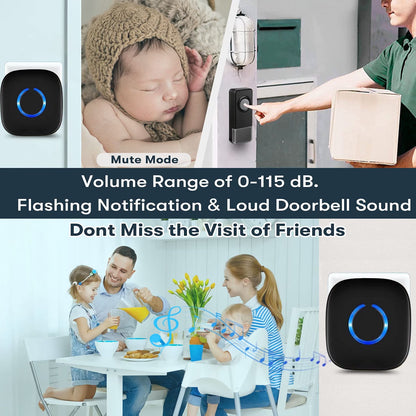Wireless Flashing Doorbell with 2 Plugin Receivers | NDIS Alert Aid