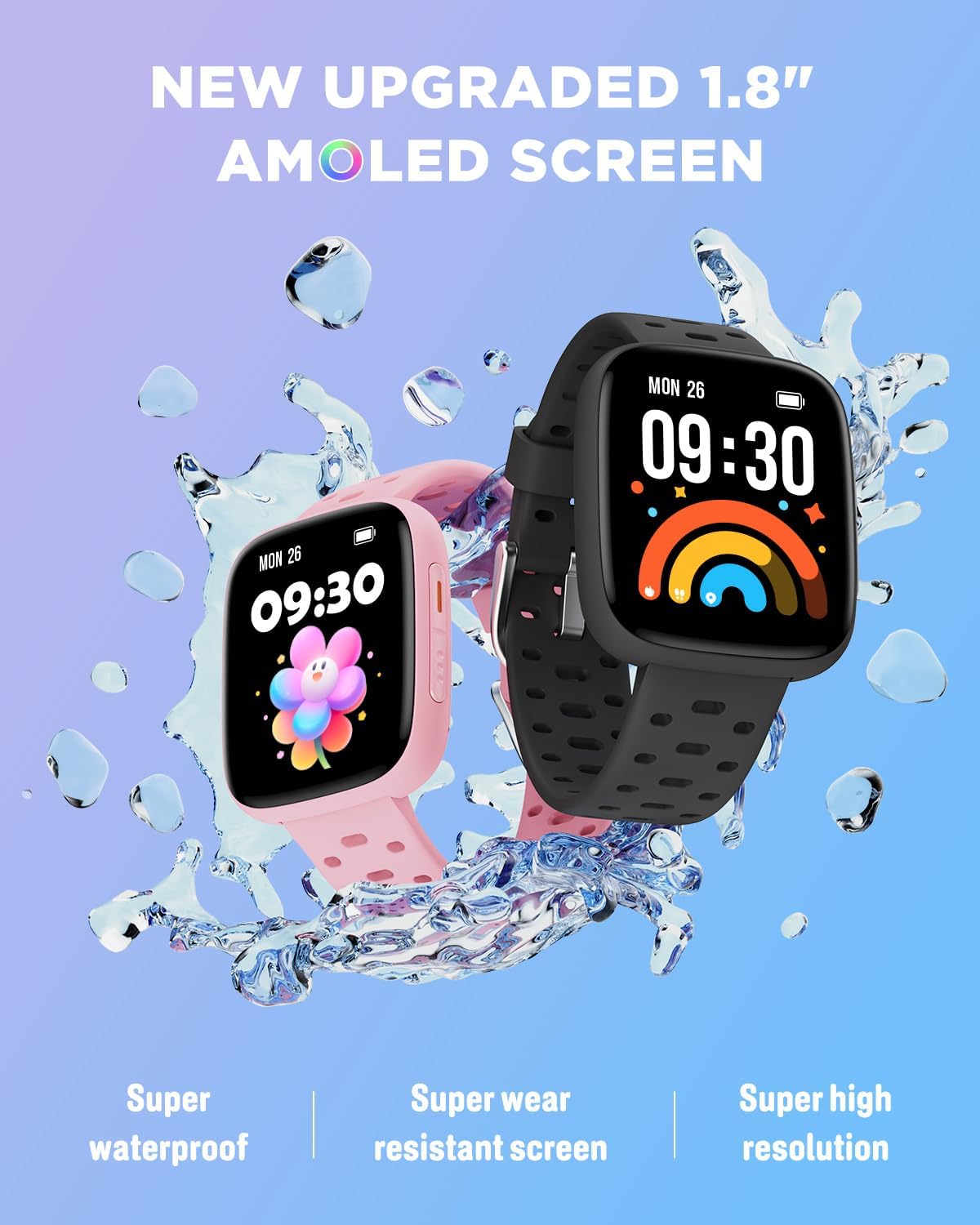 Kids 1.8" AMOLED Smartwatch | NDIS Routine & Prompting Aid