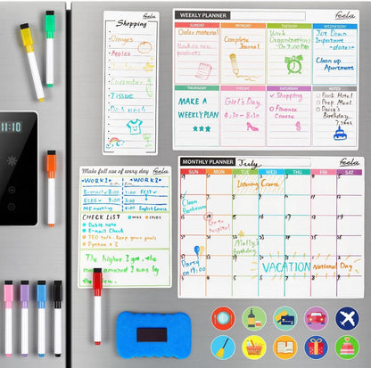 feela Magnetic Fridge Calendar 4-Pack | NDIS Routine Aid