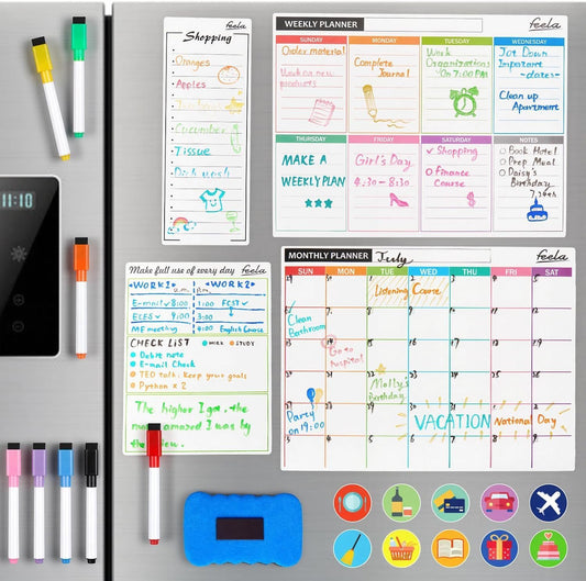 feela Magnetic Fridge Calendar 4-Pack | NDIS Routine Aid
