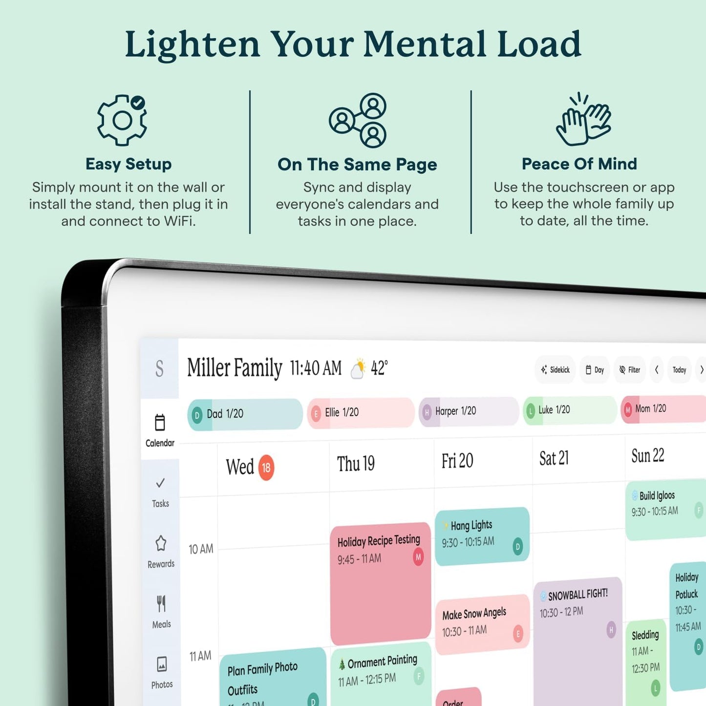 Skylight Calendar Max 27" | NDIS Visual Routine & Chore Hub