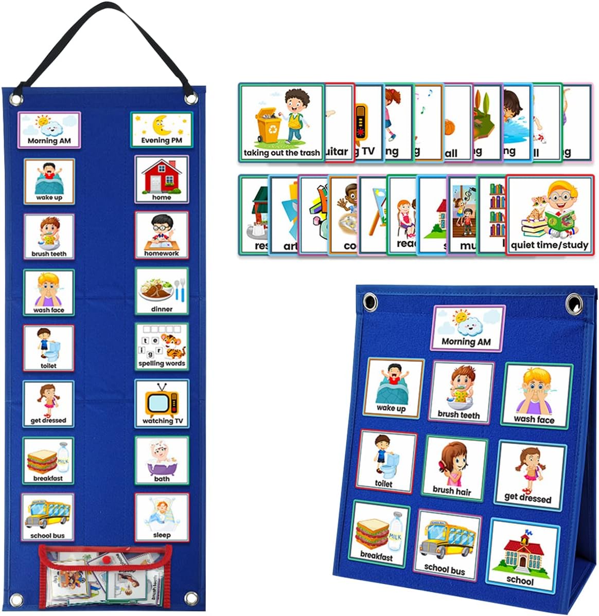 96-Card Visual Daily Routine Board | NDIS Communication Aid