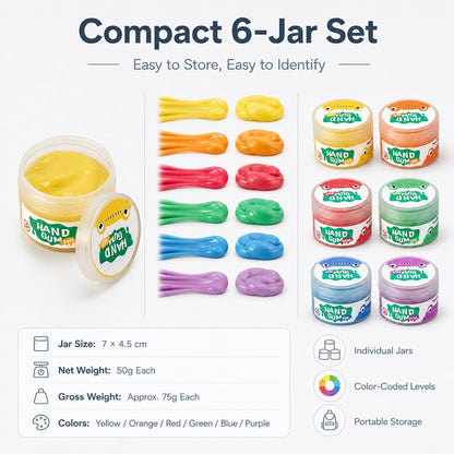 Therapy Putty Hand Rehab Kit (6 Resistance Levels) | NDIS Sensory Aid