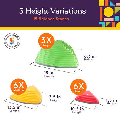 Gross Motor Balance Stepping Stones 15-Pack | NDIS Sensory Aid