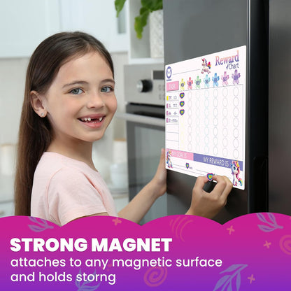 Magnetic Visual Routine & Chore Reward Chart (Pink) | NDIS Daily Living Aid