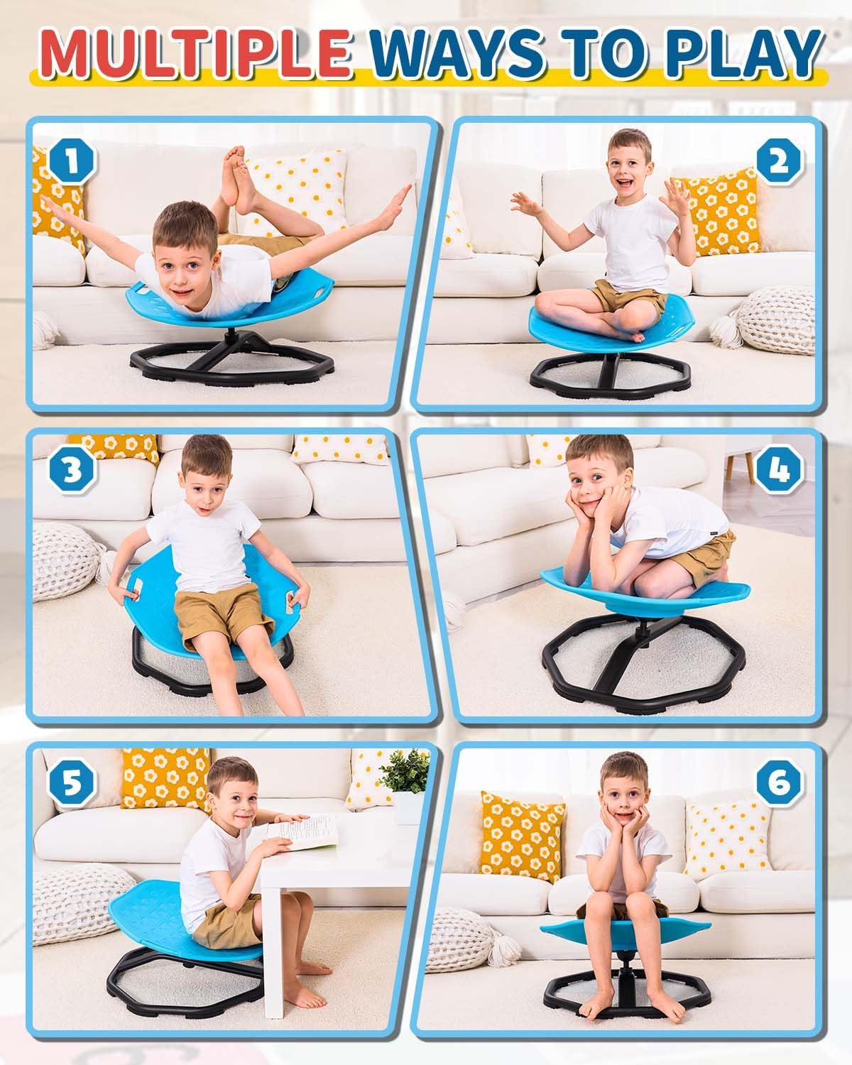 360° Rotating Sensory Chair with Handles | Autism & ADHD Tool