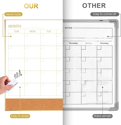 Monthly Planner & Cork Board Combo – Magnetic Dry Erase Calendar with Pin Board for NDIS, Home, School, or Office