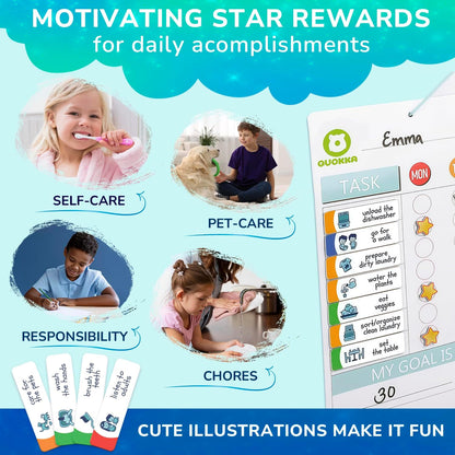 Magnetic Visual Routine & Chore Reward Chart (186 Magnets) | NDIS Daily Living Aid